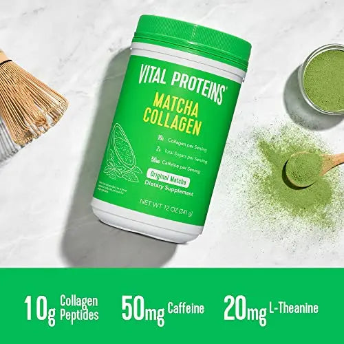 Vital Proteins Matcha Collagen Peptides Powder Supplement, L-theanine & Caffeine, Matcha Green Tea VITAL PROTEINS Au supplements