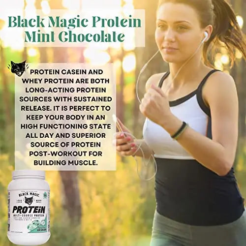 Worldwide Nutrition Bundle, 2 Items: Black Magic Multi-Source Protein Powder - Whey, Egg Albumin Enzymes, Micellar Casein & MCTs - Muscle Mass Gaining - Mint Chocolate Flavor - 2 LB and Keychain Worldwide Nutrition Au supplements