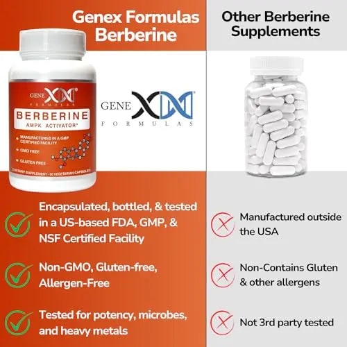 GENEX Berberine HCl 500mg (90 Capsules) | Powerful AMPK Activator, Supports Heart Genex Formulas Au supplements