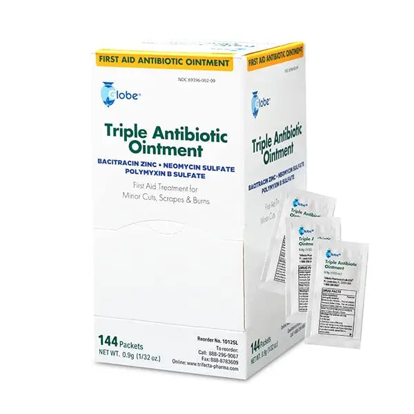 Globe (144 Packets) Triple Antibiotic Ointment 0.9g, Single Packet, First Aid Ointment Globe Au supplements