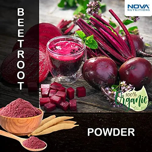 2 Pack - Nova Nutritions Certified Organic Beet Root Powder 16 OZ (454 gm) - Nitric Oxide Nova Nutritions Au supplements
