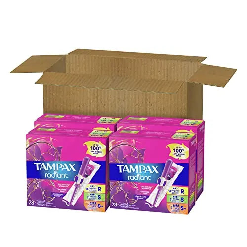 Tampax Radiant Tampons Multipack, Regular/Super/Super Plus Absorbency, With Leakguard Braid Tampax Au supplements