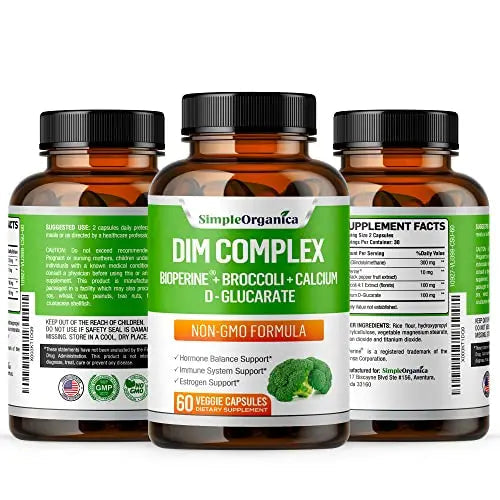 Simple Organica DIM Supplement for Women and Men 300mg with BioPerine, Broccoli Simple Organica Au supplements
