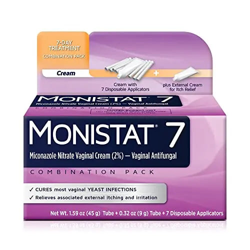 Monistat 7 Day Yeast Infection Treatment for Women, 7 Miconazole Cream Applications with Disposable Monistat Au supplements