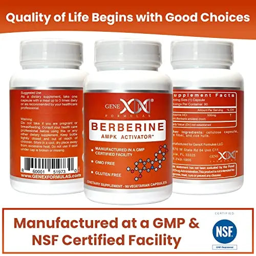 GENEX Berberine HCl 500mg (90 Capsules) | Powerful AMPK Activator, Supports Heart Genex Formulas Au supplements