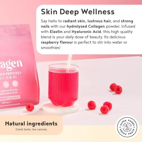 Collagen Powder with Hyaluronic Acid 400g - Premium Bovine Collagen Type I, II, III Alpha Foods Au supplements