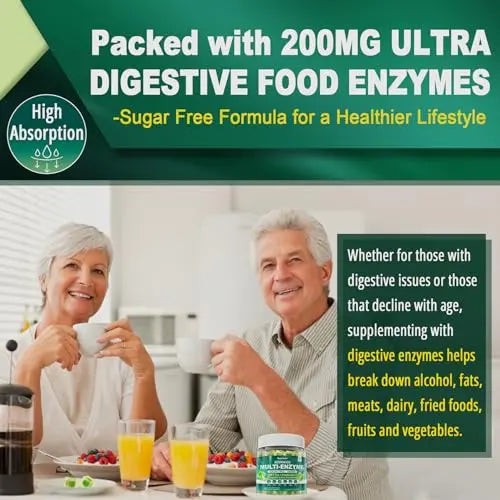 Sugar Free Digestive Enzymes Gummies 1000mg - Break Down Food Quickly - Chewable EnvyCure Au supplements