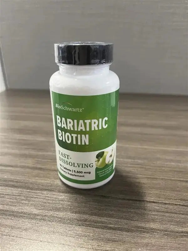 BioSchwartz Bariatric Biotin Chewable Tablets - 5500mcg Biotin per Serving - Green Apple Flavor, 3 Month Supply - Sugar-Free Hair Skin Nails Vitamins BioSchwartz Au supplements
