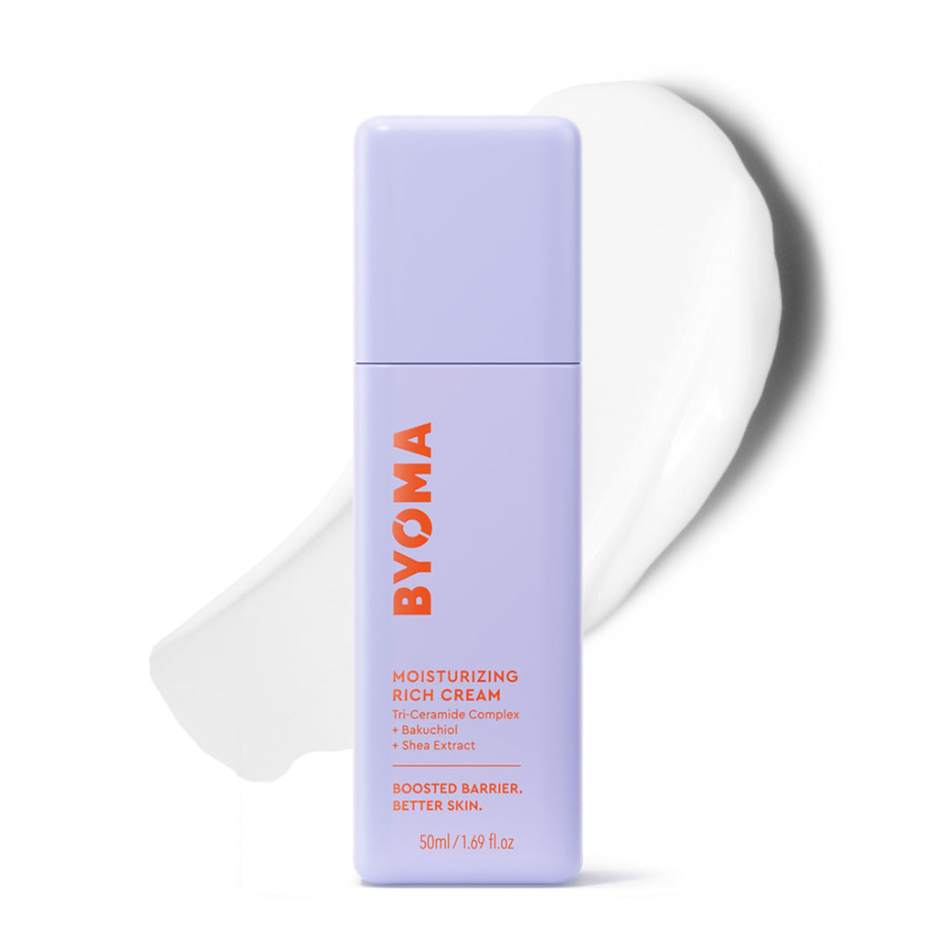 BYOMA Moisturizing Rich Cream - Barrier Repair Cream Face Lotion with Bakuchiol & Shea Extract - Ceramide Face Moisturizer for Dry Skin