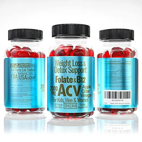 Shizam Weight Loss Detox Gummies. for Kids & Women w/Beet Root & 2000mg ACV Apple Shizam Au supplements