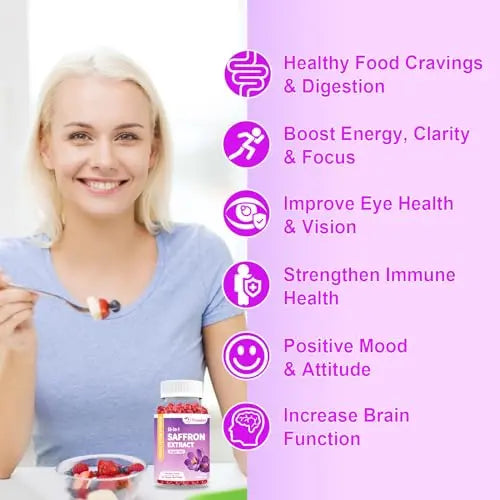 VZOXAINS 2 Pack Saffron Supplement Gummies, Sugar Free Saffron Extract with Magnesium VZOXAINS Au supplements