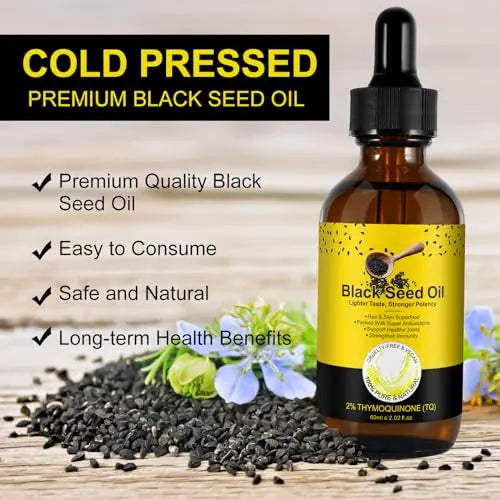 2 Pack Black Seed Oil, Organic Cold Pressed Unrefined Black Seed Oil, Pure Natural Black BDBFZCFP Au supplements