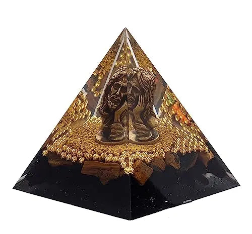 FENGSHUI-CAISHEN Mini Jesus Figurine in Healing Crystal Orgone Pyramid - Obsidian Tiger's Eye FENGSHUI-CAISHEN Au supplements