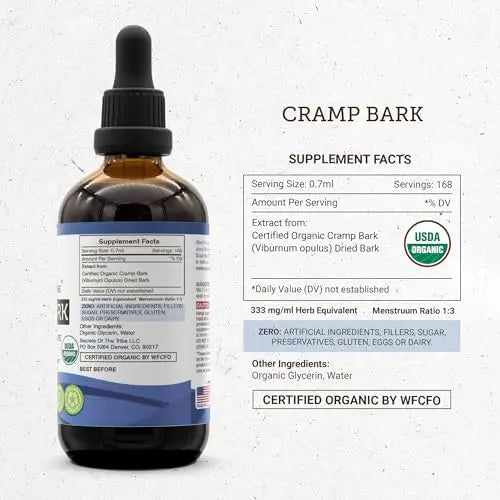 Secrets of the Tribe Cramp Bark USDA Organic | Alcohol-Free Extract, High-Potency Herbal Drops Secrets of the Tribe Au supplements