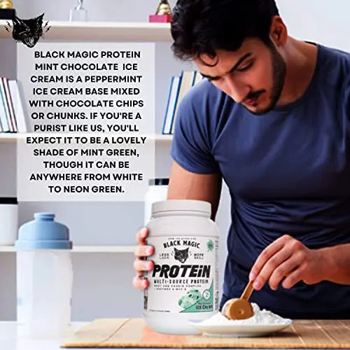 Worldwide Nutrition Bundle, 2 Items: Black Magic Multi-Source Protein Powder - Whey, Egg Albumin Enzymes, Micellar Casein & MCTs - Muscle Mass Gaining - Mint Chocolate Flavor - 2 LB and Keychain Worldwide Nutrition Au supplements