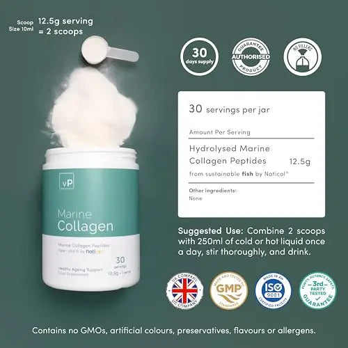 Marine Collagen 375g - 12.5g x 30 Servings - Naticol® Type 1 and 3 - Vitality Pro Hydrolysed Collagen vP Vitality Pro Au supplements