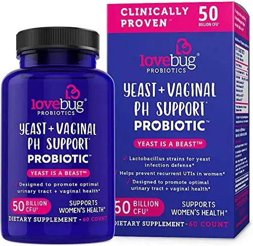 Lovebug Yeast + Vaginal pH Support | Clinically Studied Ingredients for Yeast & UTIs lovebug PROBIOTICS Au supplements
