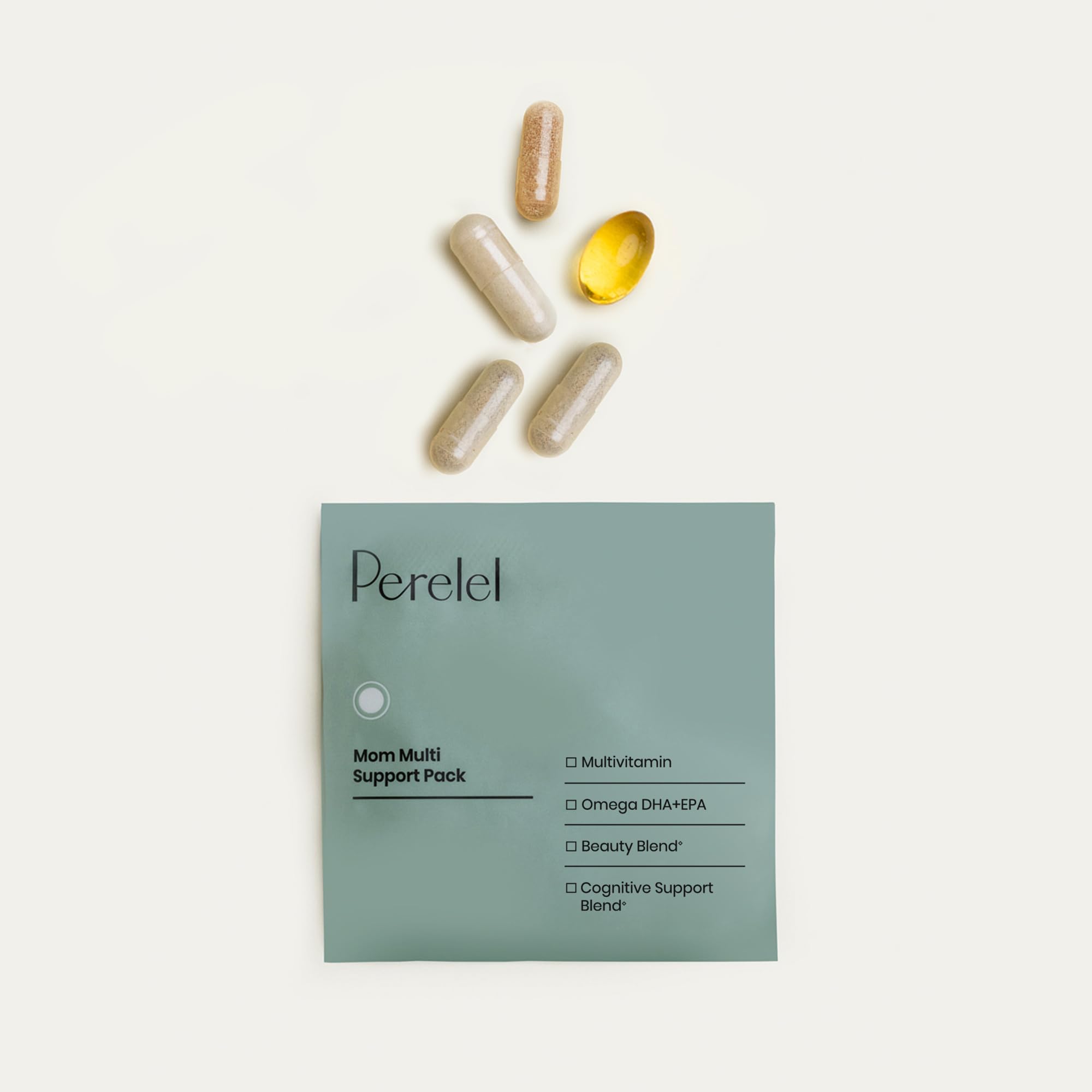 Perelel Mom Multi Support Pack, Postnatal Vitamins for Women with Omega 3 Dha, Iron, Collagen, & Vitamin B12 to Support Postpartum Health