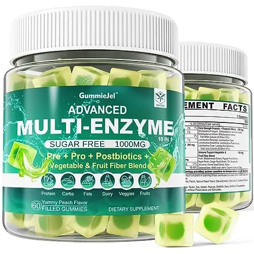Sugar Free Digestive Enzymes Gummies 1000mg - Break Down Food Quickly - Chewable EnvyCure Au supplements