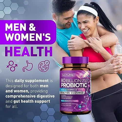 80 Billion CFU Probiotic - Daily Digestive Gut Health Supplement for Men & Women Built by Nature Au supplements
