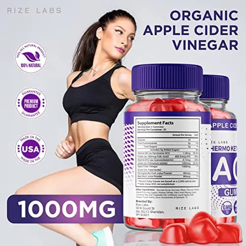 rize labs (2 Pack) Thermo Keto Gummies - ACV for Advanced Weight Loss with Apple Cider rize labs Au supplements