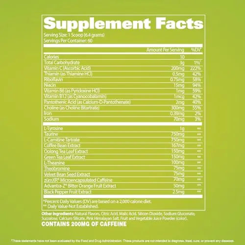 GAT SPORT JetFuel Tropic Thunderburst Thermo Powder for Fat Burning, ZumXR Caffeine GAT SPORT Au supplements