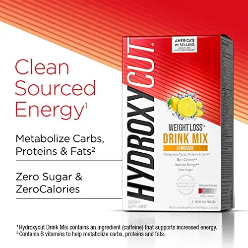 Hydroxycut Drink Mix Weight Loss Supplements, Lemonade, 21 Count (Pack of 1) Hydroxycut Au supplements