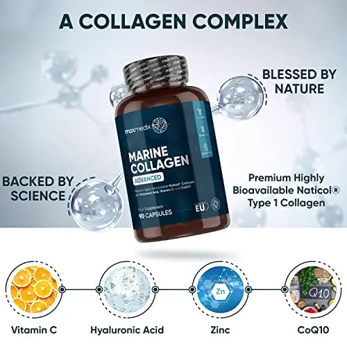 Marine Collagen Capsules 1455mg - Naticol Type 1 Collagen Supplements for Women & Men maxmedix Au supplements