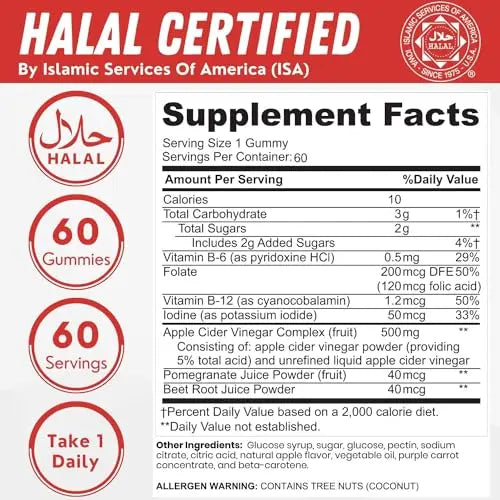 SHIFAA NUTRITION Halal Apple Cider Vinegar Gummies. Cleanse & Detox ACV Gummies SHIFAA NUTRITION Au supplements