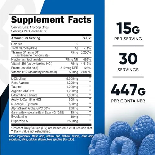 Nutricost Stim-Free Pre-Workout, 30 Servings (Blue Raspberry) - Caffeine Free, Stimulant Nutricost Au supplements