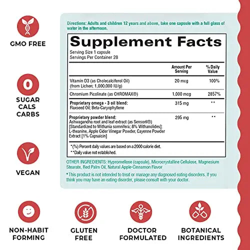 R3SET Stress Eating Daily Supplement Capsules – Apple Cinnamon – 28ct R3SET Au supplements