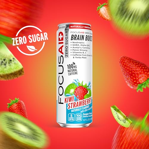 FOCUSAID ZERO SUGAR Nootropics Blend, Alpha-GPC, GABA, 100mg Natural Caffeine from Green Tea, Yerba Mate, Vitamin B-Complex, Keto-Friendly, No Artificial Sweeteners, 12 Fl Oz (Pack of 12) LIFEAID Au supplements