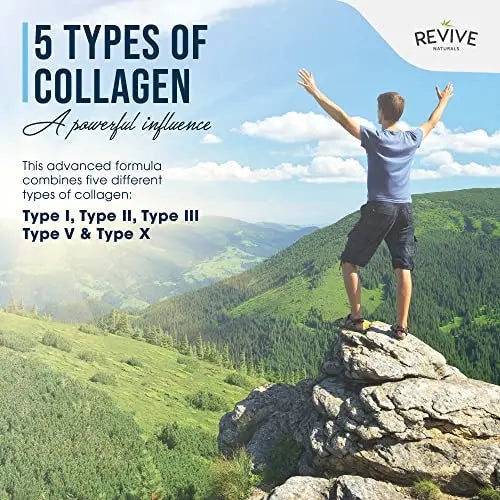 Multi Collagen Protein Capsules - Types I, II, III, V & X - Hydrolysed Grass Fed Bovine, Wild Caught Marine Revive Naturals Au supplements