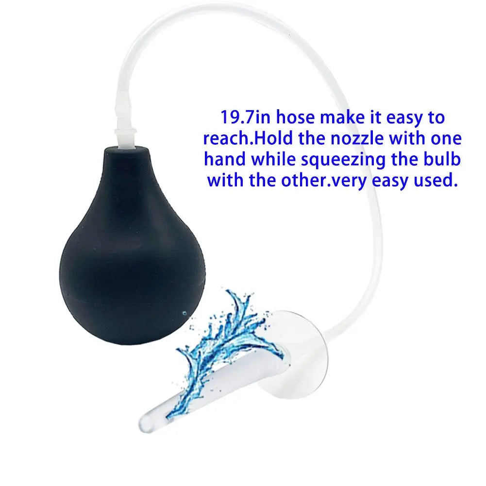 GNEGKLEAN Black Silicone Enema Bulb Kit 7.6oz Clean Anal Douche for Men Women with 19.7in GNEGKLEAN Au supplements