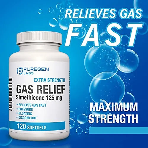 P Puregen Labs Extra Strength Gas Relief Softgels with Simethicone 125 mg P Puregen Labs Au supplements
