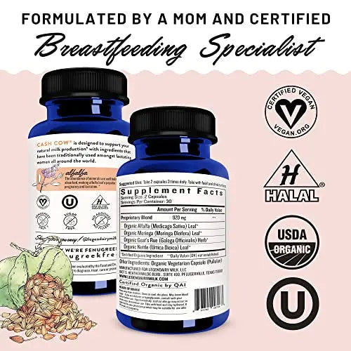 Legendairy Milk Cash Cow Lactation Supplement, Moringa, Alfalfa, and Goat's Rue Legendairy Milk Au supplements