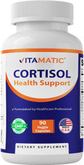 Vitamatic Cortisol Health Support - 90 Veggie Capsules - Made with Adaptogenic Blend with Ashwagandha, Rhodiola, Magnolia, L-Theanine, Phosphatidylserine Vitamatic Au supplements