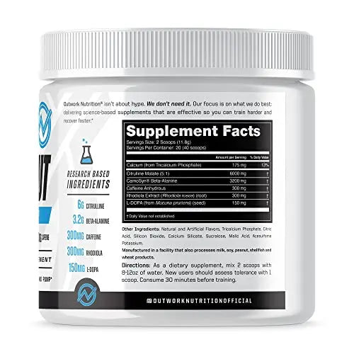 Outwork Nutrition Pre-Workout Supplement with Nootropics - Energy & Mental Focus Outwork Nutrition Au supplements
