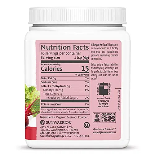 Sunwarrior Beet Root Powder Nitric Oxide Increase Stamina Blood and Flow Circulation Sunwarrior Au supplements
