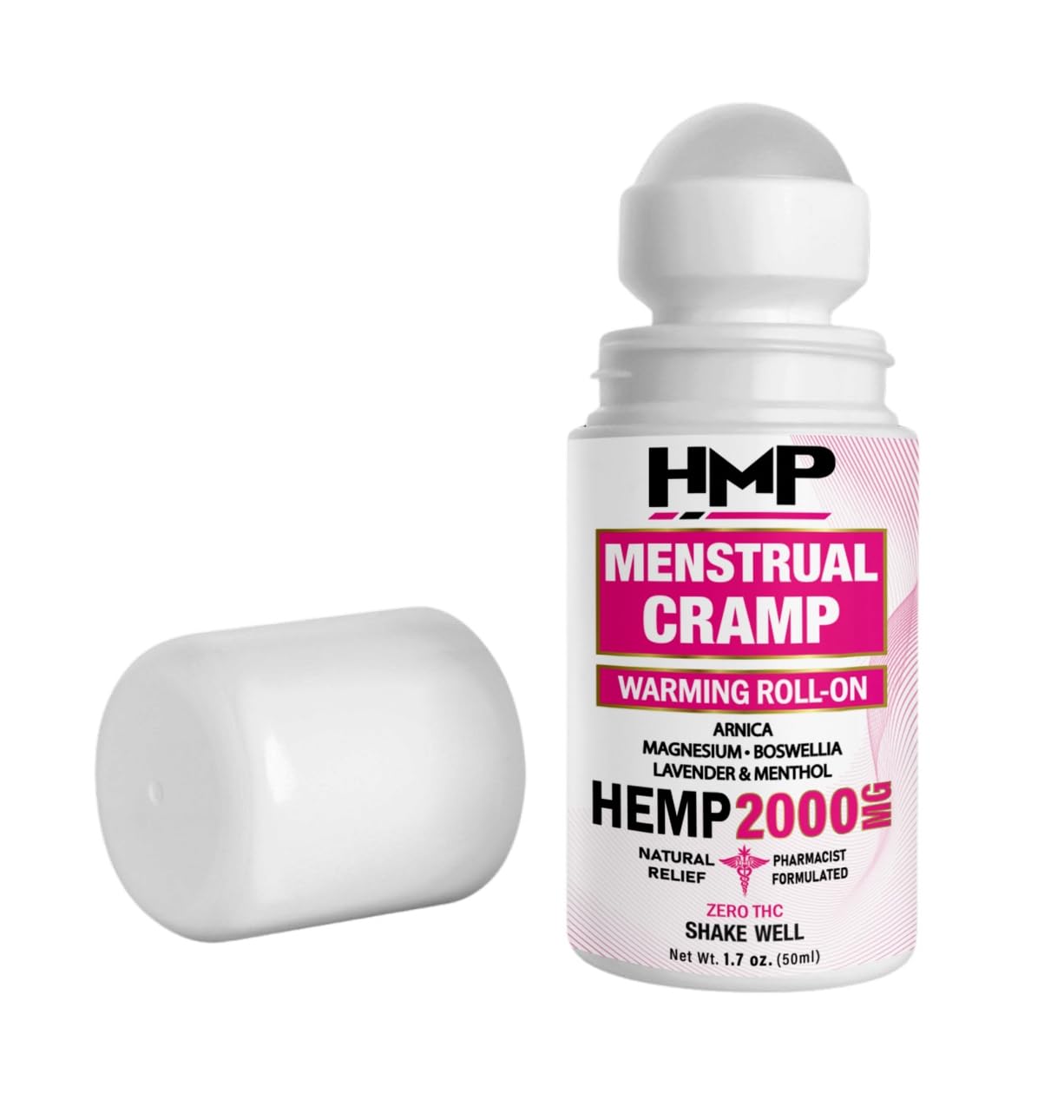 HMP BRANDS Menstrual Cramp Hemp Warming ROLL-ON 2000MG w Arnica & Menthol Made in USA Natural Formula 1.7oz HMP BRANDS Au supplements