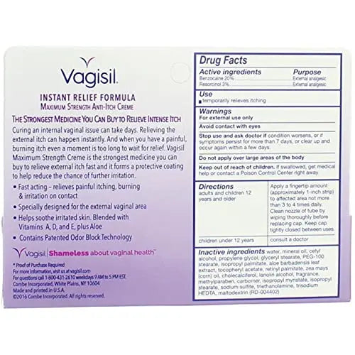 Vagisil Maximum Strength Anti-Itch Creme 1 oz (Pack of 2) Vagisil Au supplements