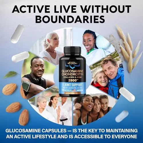 Glucosamine | Chondroitin | MSM | Collagen - 2800 mg Joint Support Supplement NUTRAHARMONY Au supplements