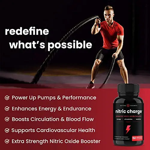 Nitric Oxide Supplement | L-Arginine, L Citrulline Malate, AAKG, Pine Bark, Grape Seed NutraChamps Au supplements