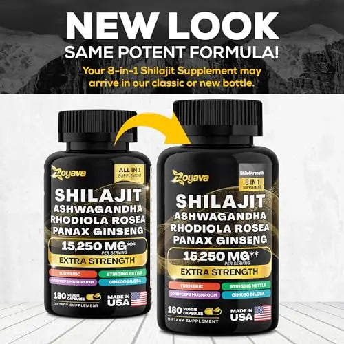 Zoyava Shilajit 9000MG Radiant Health Blend Ashwagandha 2000MG Rhodiola Rosea Zoyava Au supplements
