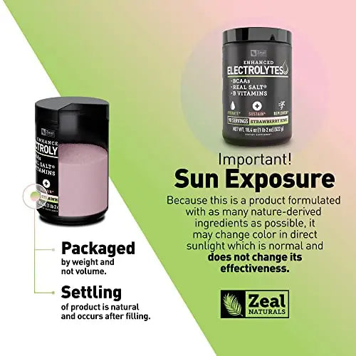 Enhanced Electrolyte Powder (Strawberry Kiwi | 90ct.) Sugar Free + BCAA, B-Vitamins Zeal Naturals Au supplements