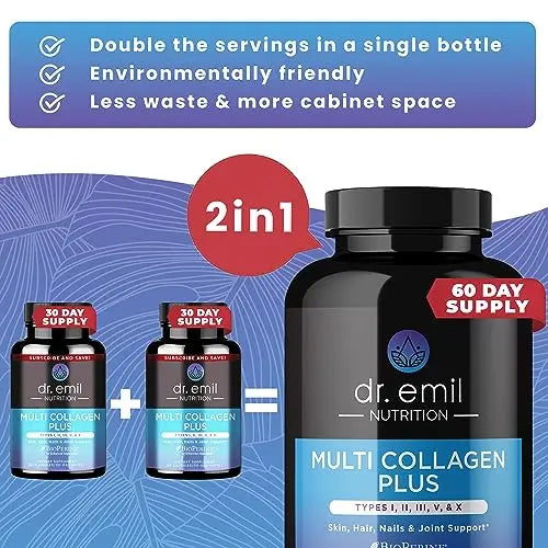 DR EMIL NUTRITION Multi Collagen Pills - 180 Capsules - Collagen Supplements to Support DR EMIL NUTRITION Au supplements