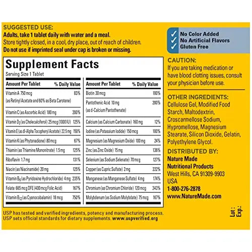 Nature Made Multivitamin For Him with No Iron, Mens Multivitamins for Daily Nutritional Nature Made Au supplements