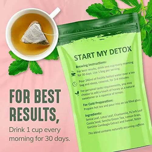 30 Day Detox Tea for Women & Men, All-Natural Herbal Teatox, Energy, Digestion NEWME Au supplements
