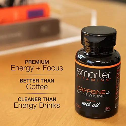 200mg Caffeine Pills - MCT Oil from 100% Coconuts + 100mg L-Theanine, Advanced Energy SmarterVitamins Au supplements