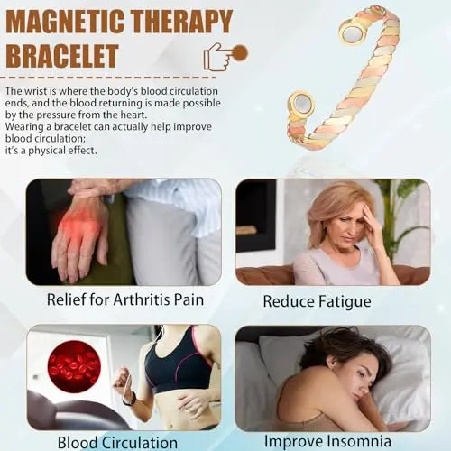 MagVIVACE Women Copper Magnetic Bracelet for Arthritis, Pure Copper Jewelry, Lymph Detox Bracelets MagVIVACE Au supplements
